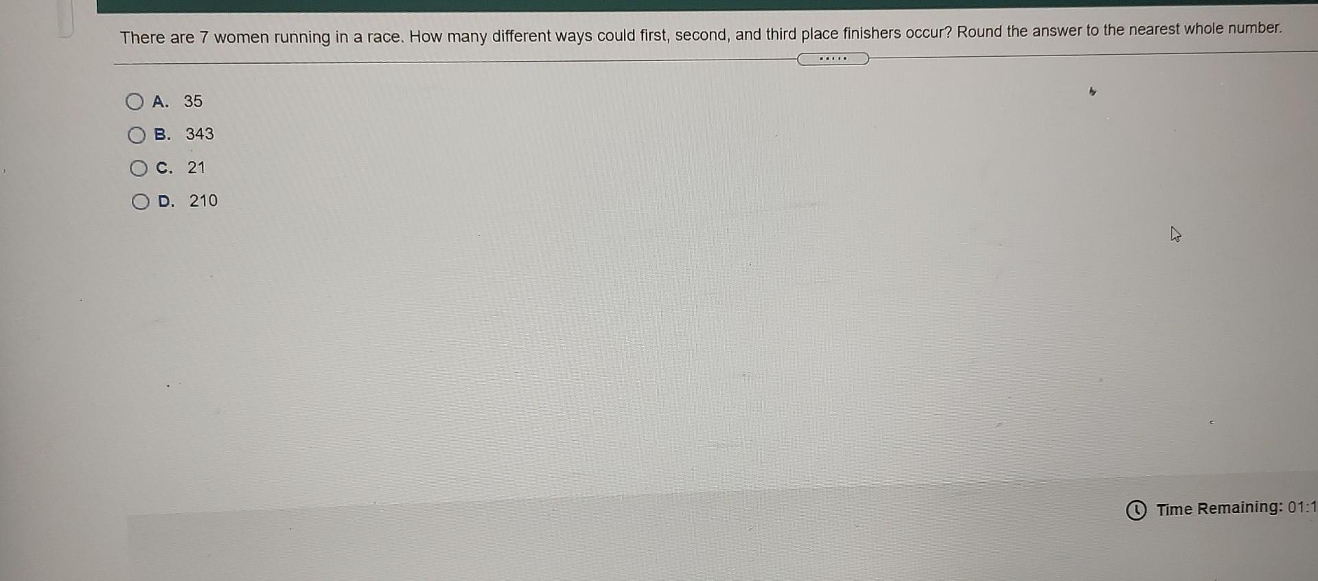 Solved There are 7 women running in a race. How many | Chegg.com