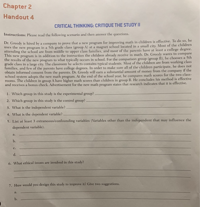 chapter 2 critical thinking answers