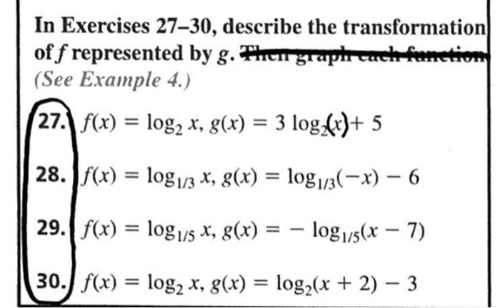 Solved In Exercises 27–30, describe the transformation of f | Chegg.com