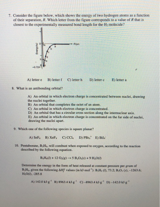 Solved 7. Consider the figure below, which shows the energy | Chegg.com