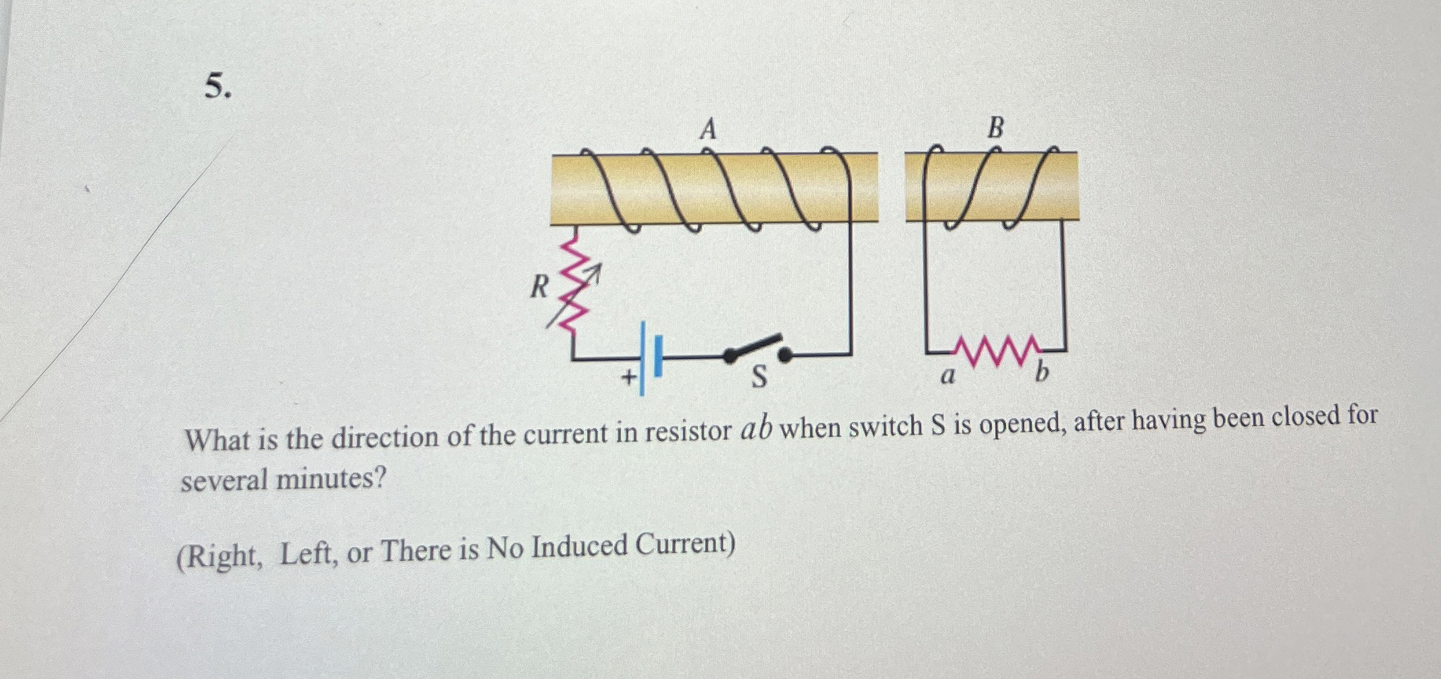 Solved What is the direction of the current in resistor ab | Chegg.com