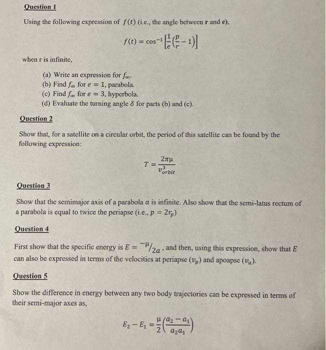 Solved Question 1 Using The Following Expression Of F T Chegg Com