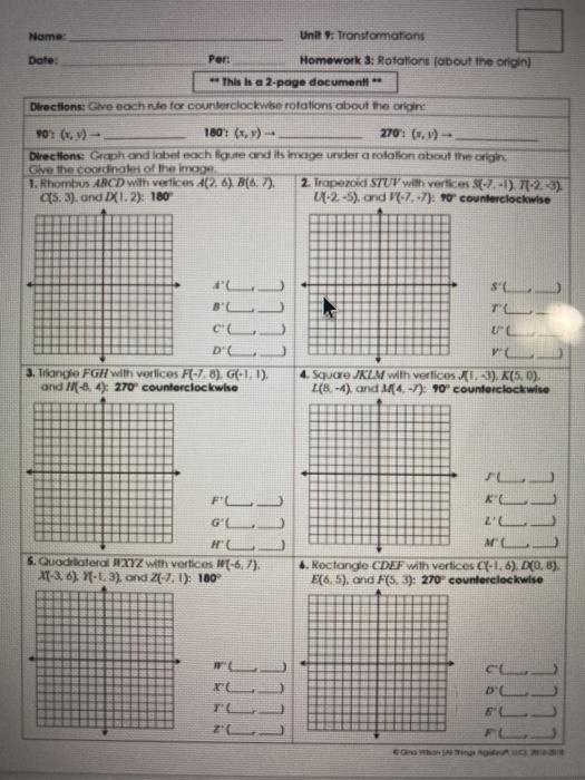 Solved] 13. Give the coordinates of L after a 270' clockwise