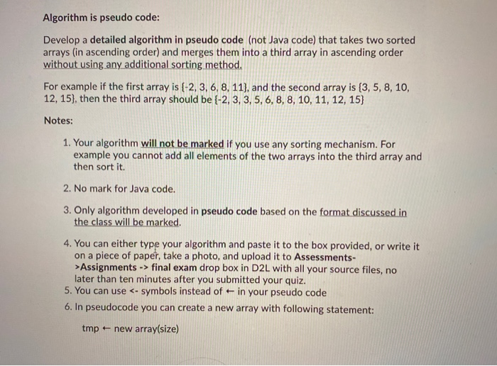 Solved Algorithm is pseudo code: Develop a detailed | Chegg.com