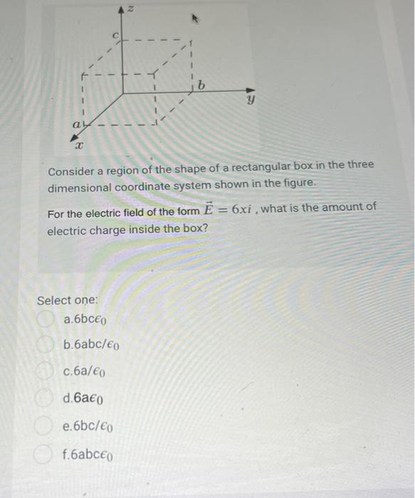 Solved Consider A Region Of The Shape Of A Rectangular Box 