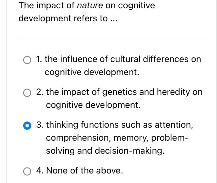 What is the clearance definition of cognitive development