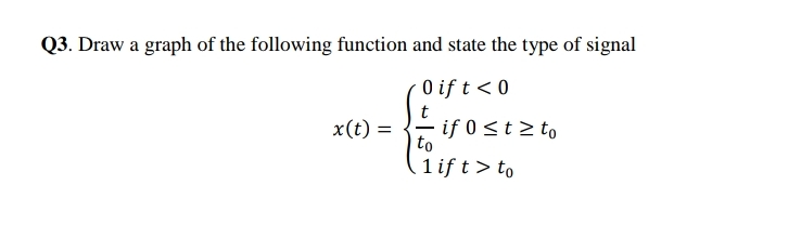 Solved Q3. ﻿Draw a graph of the following function and state | Chegg.com