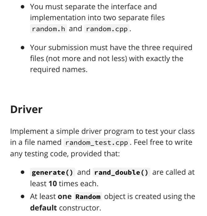 Solved A Random Number Generator Overview Ever wondered how | Chegg.com
