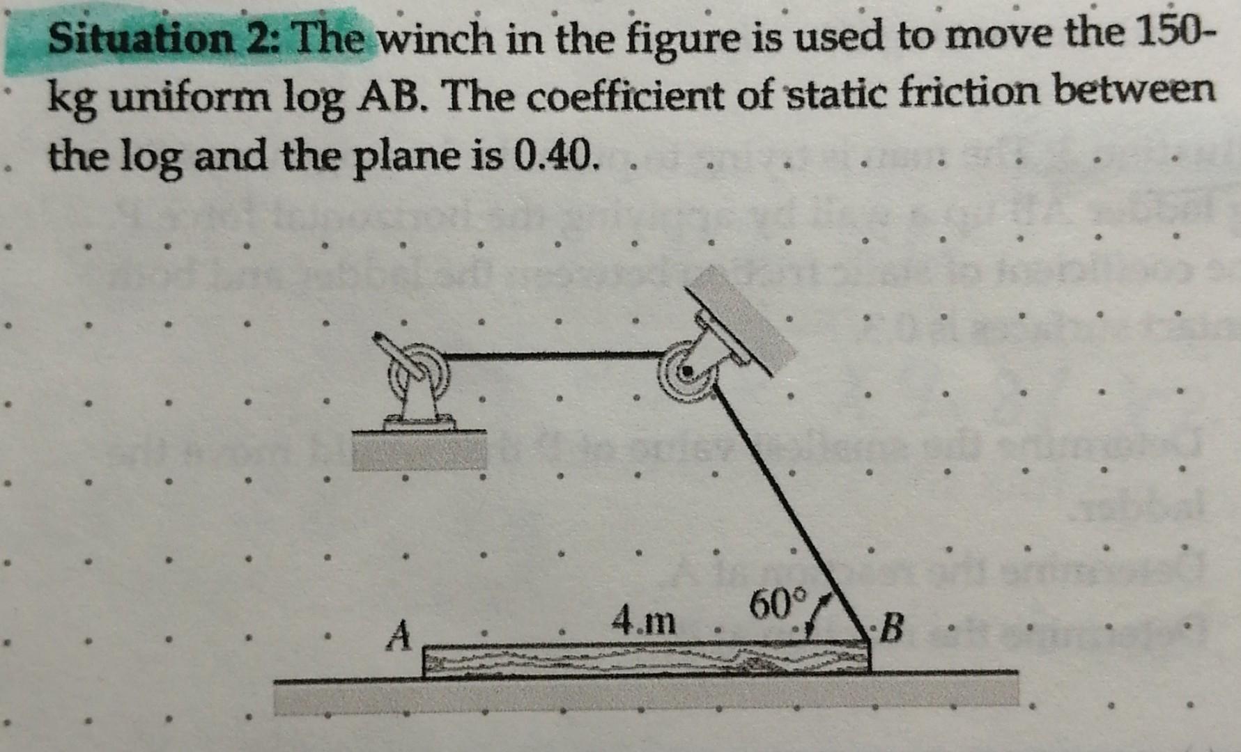 Solved Situation 2 The winch in the figure is used to move