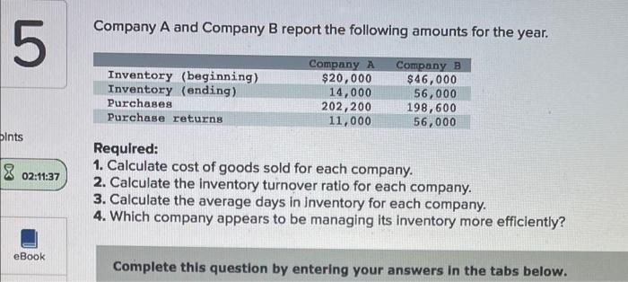 Solved Company A And Company B Report The Following Amounts | Chegg.com