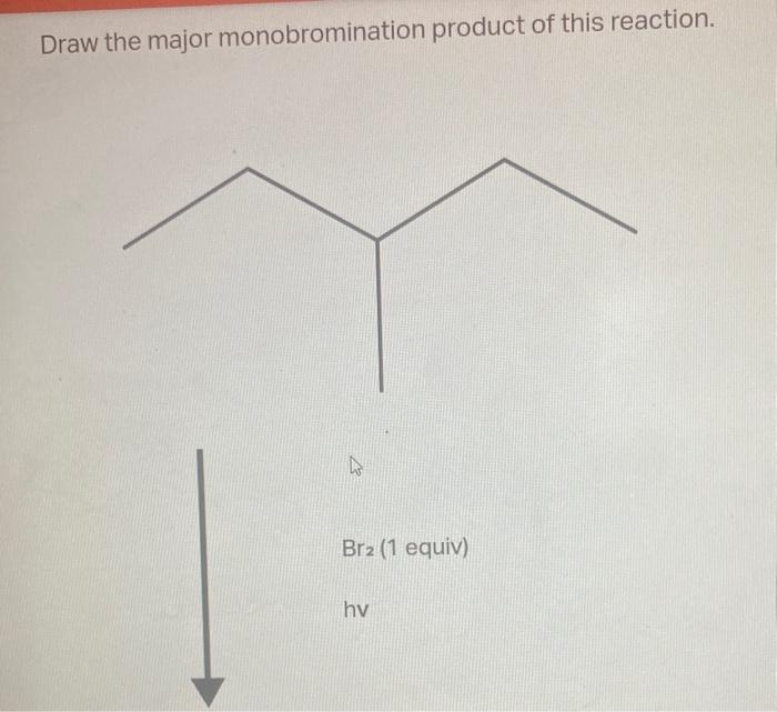 Draw the major monobromination product of this reaction.