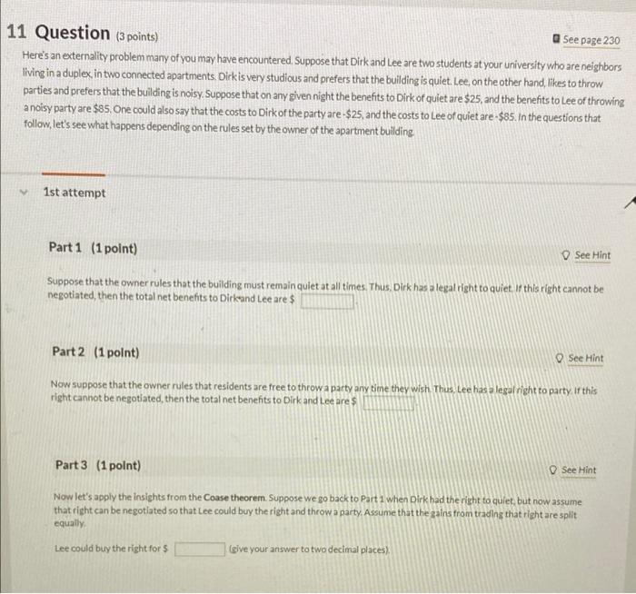 Solved 11 Question (3 points) See page 230 Here's an | Chegg.com