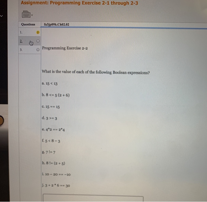 Solved Questions fa3jp09h.Ch02.01 o Programming Exercise 2-1 | Chegg.com
