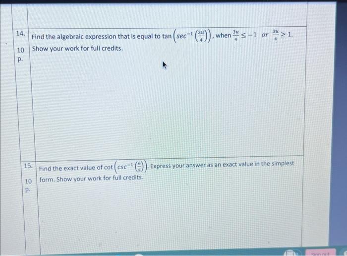 Solved 4. Find the algebraic expression that is equal to | Chegg.com