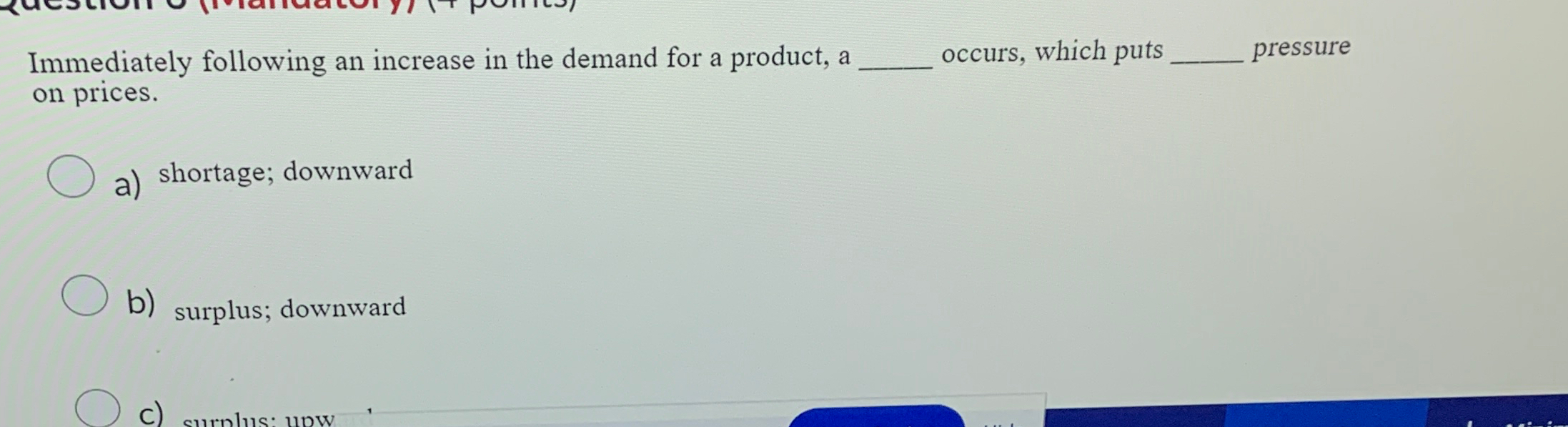 Solved Immediately following an increase in the demand for a | Chegg.com