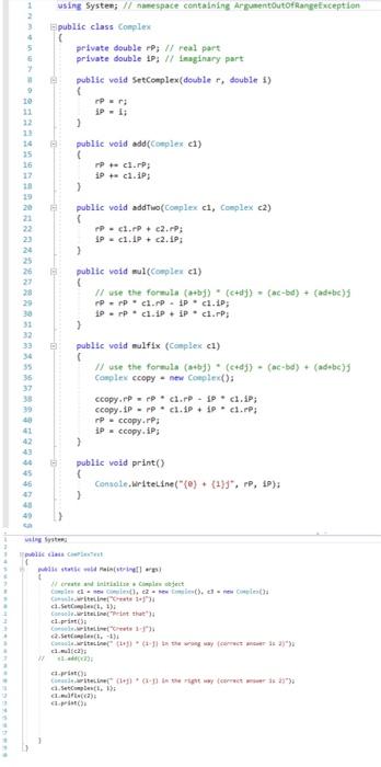Solved 4. (39%) Enhance class Complex from week 4 (that has | Chegg.com