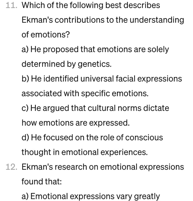 Solved Which of the following best describesEkman's | Chegg.com