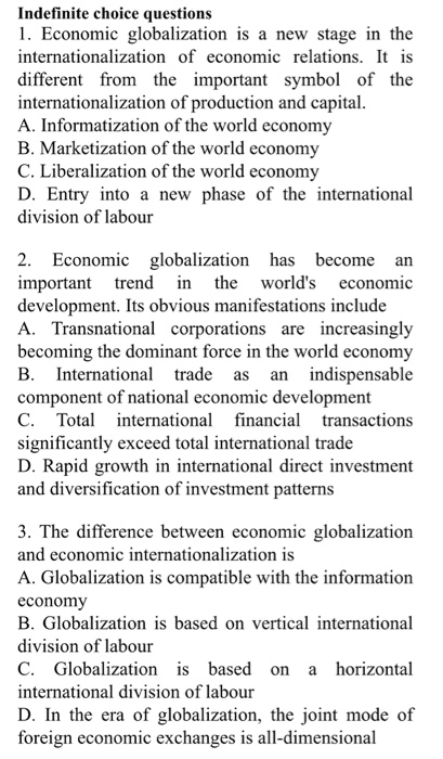 globalization and the world economy