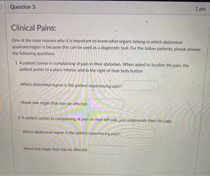 Solved Question 3 1 pts Clinical Pains: One of the main | Chegg.com