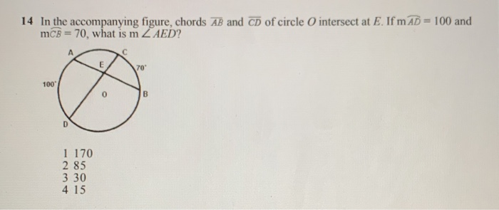 Solved 14 In The Accompanying Figure Chords Ab And Cd Of Chegg Com