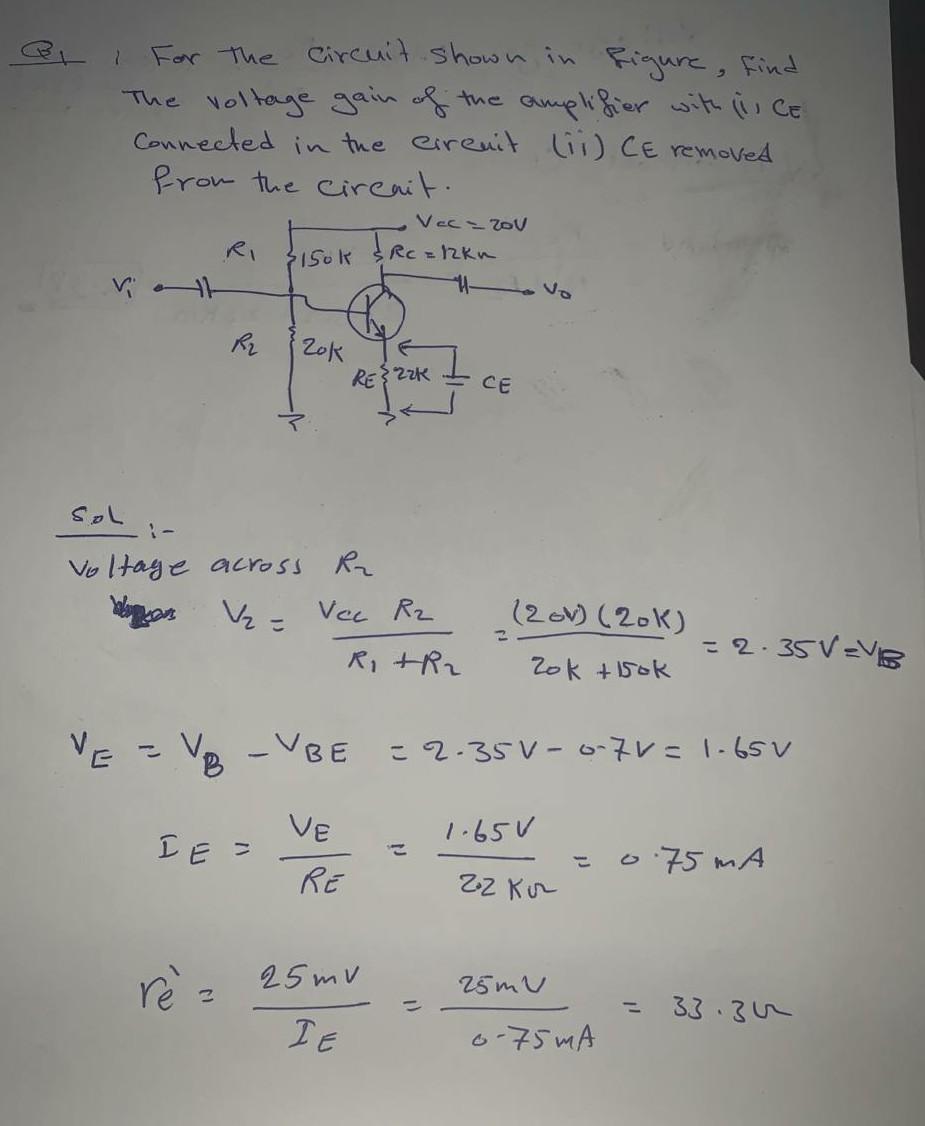 Solved Gi For the circuit shown in figure, find The voltage | Chegg.com