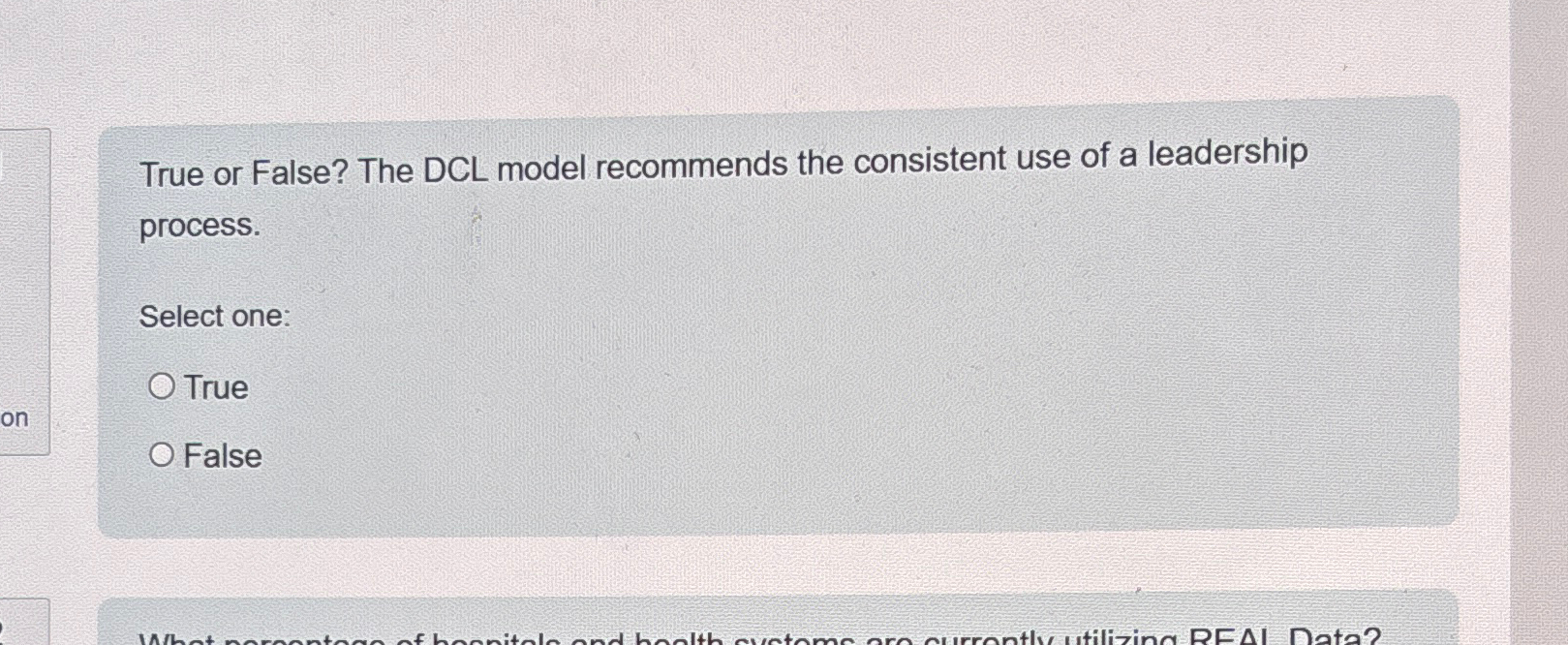 Solved True or False? The DCL model recommends the | Chegg.com