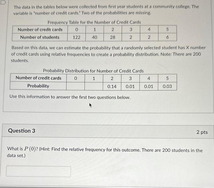 Solved The data in the tables below were collected from | Chegg.com
