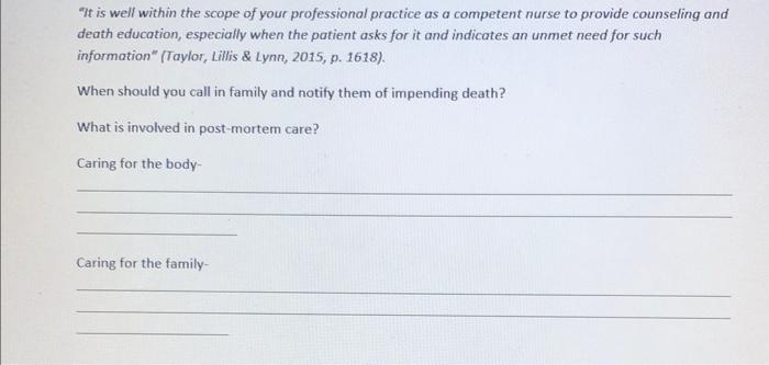 Solved Case Study: Death and dying- Read and review Chapter | Chegg.com