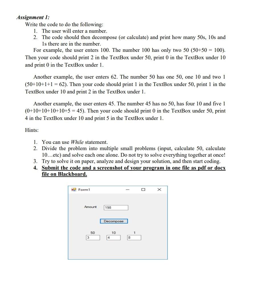 Solved Assignment 1: Write the code to do the following: 1. | Chegg.com