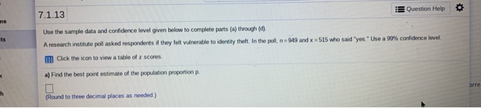 Solved Question Help 7.1.13 me ts Use the sample data and | Chegg.com