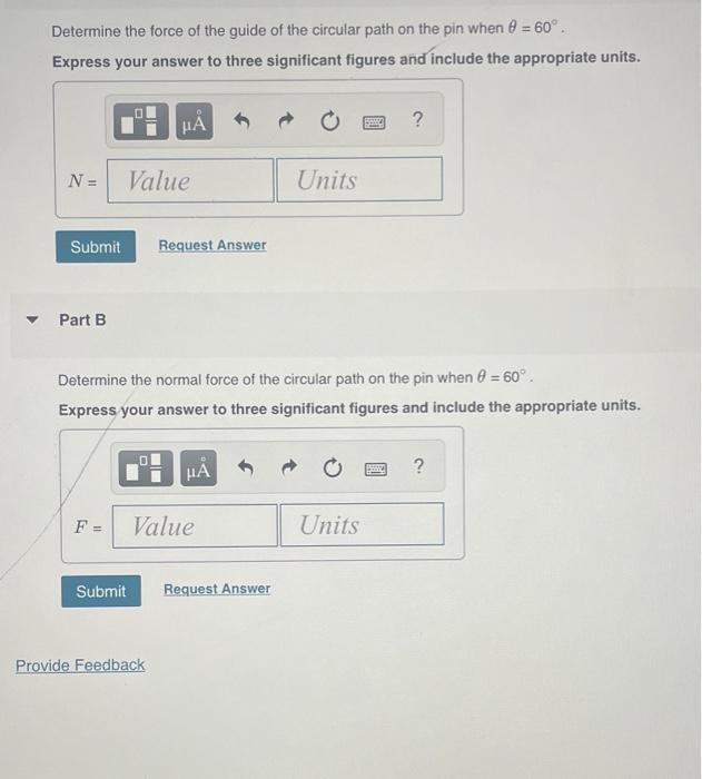 Solved The smooth pin P has a mass of 90 g. It is attached | Chegg.com