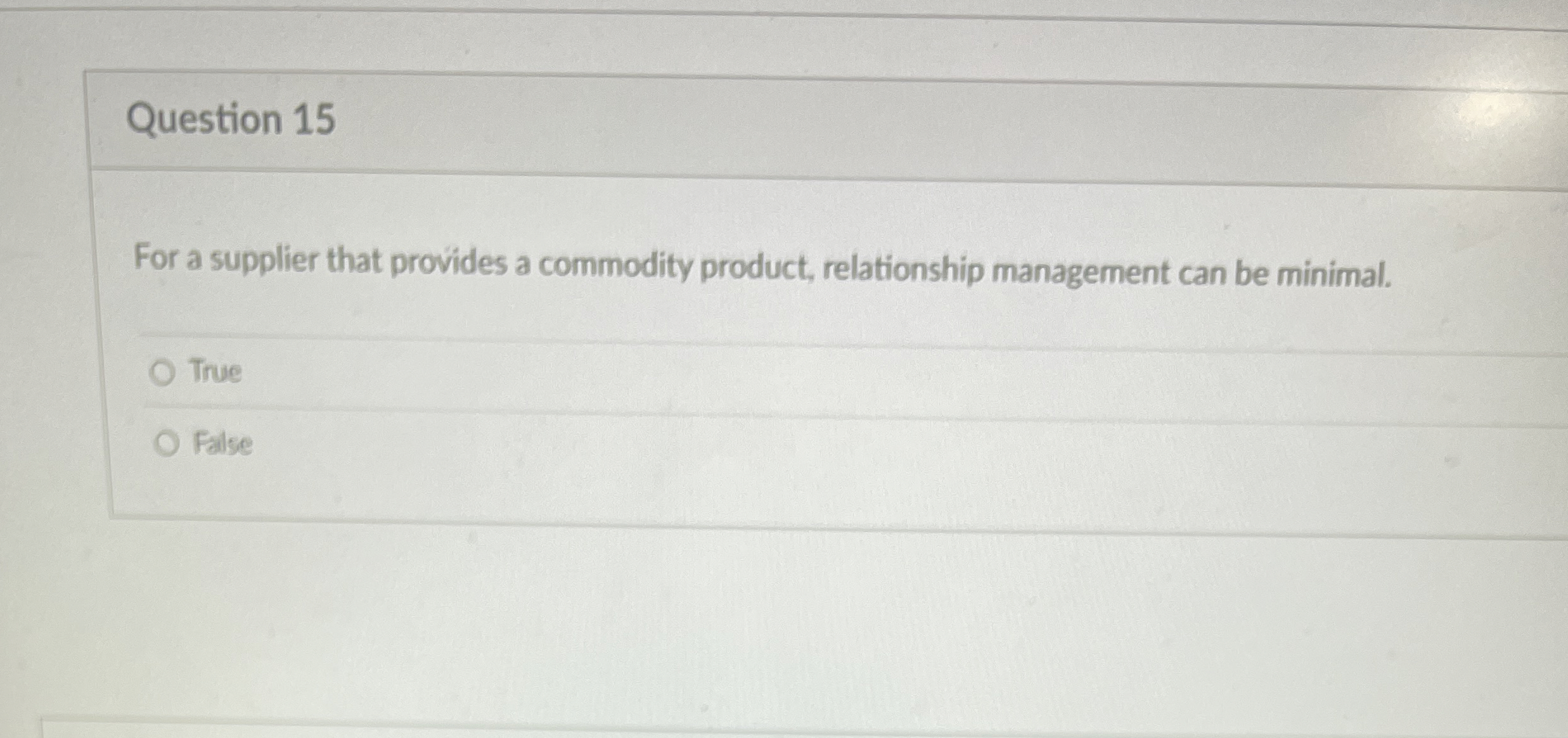 Solved Question 15For a supplier that provides a commodity | Chegg.com