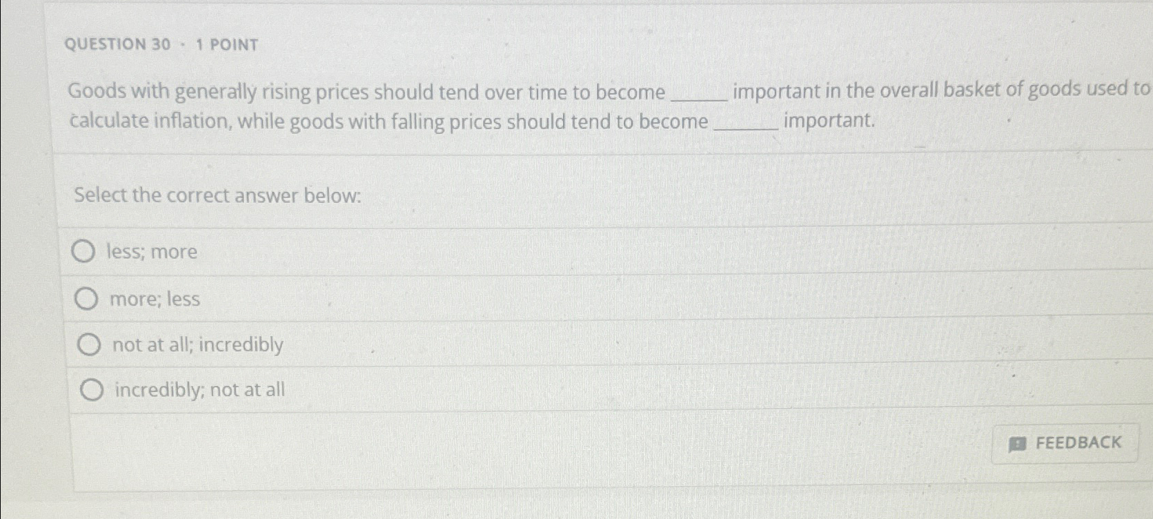 Solved QUESTION 30 - 1 ﻿POINTGoods with generally rising | Chegg.com