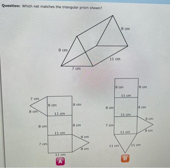 net of a right angled triangular prism