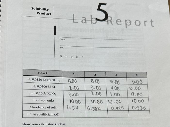 Solved Show Your Calculations Below.Calculations Show Your | Chegg.com