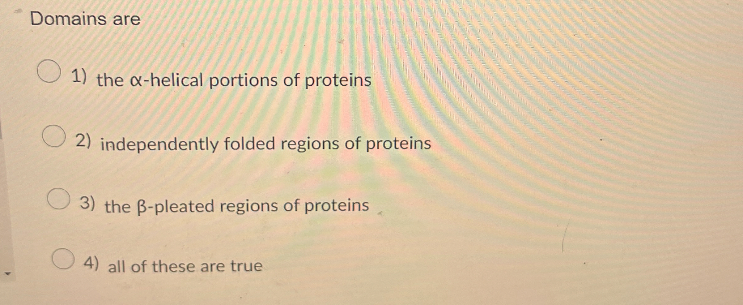 Solved Domains arethe α-helical portions of | Chegg.com