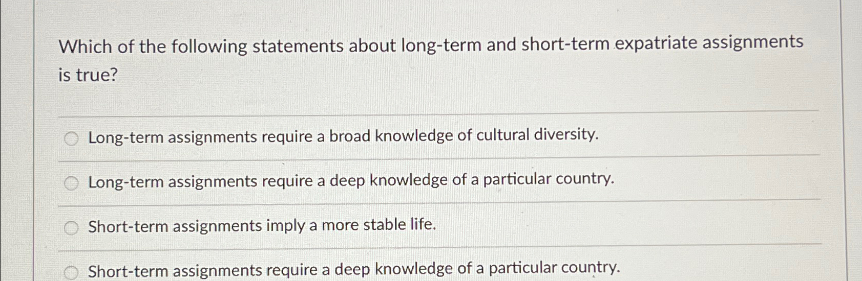 Solved Which of the following statements about long-term and | Chegg.com