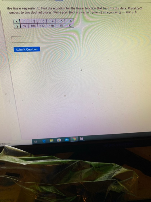 Solved Use linear regression to find the equation for the | Chegg.com