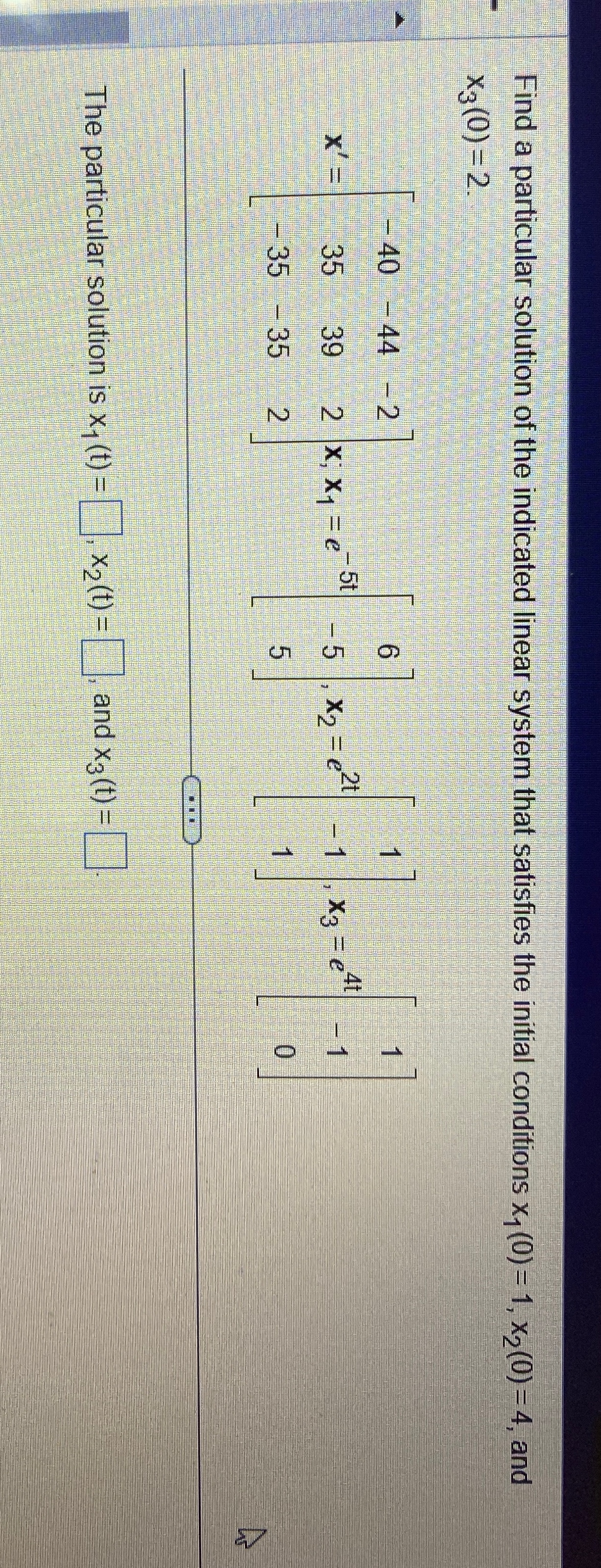 Solved Find a particular solution of the indicated linear | Chegg.com