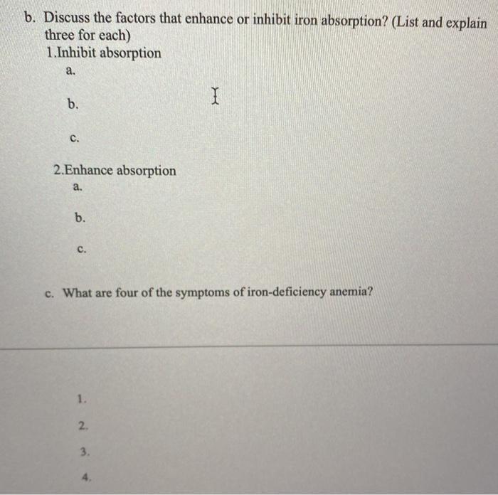 solved-b-discuss-the-factors-that-enhance-or-inhibit-iron-chegg