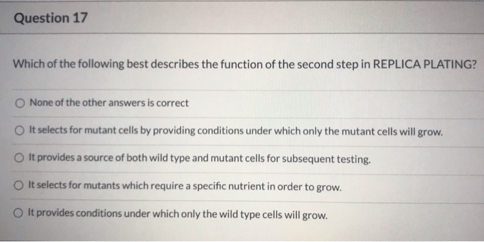 Solved Question 17 Which Of The Following Best Describes The | Chegg.com