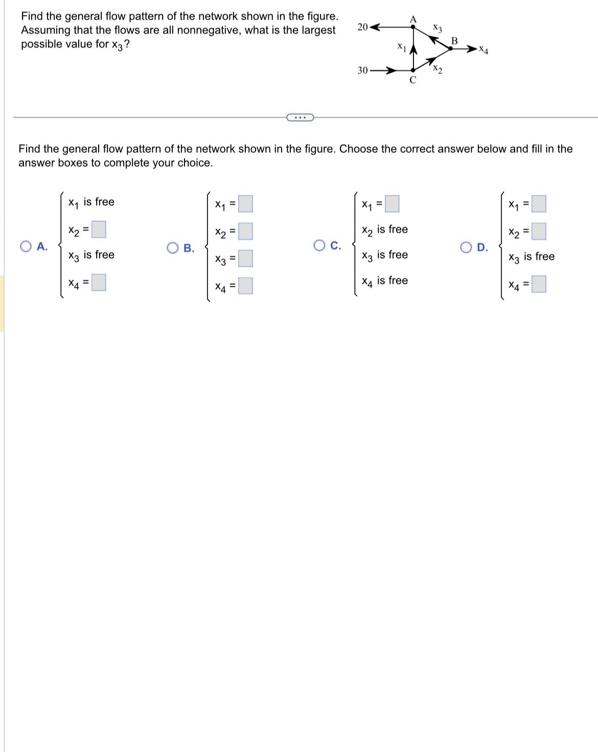 Solved Find the general flow pattern of the network shown in | Chegg.com