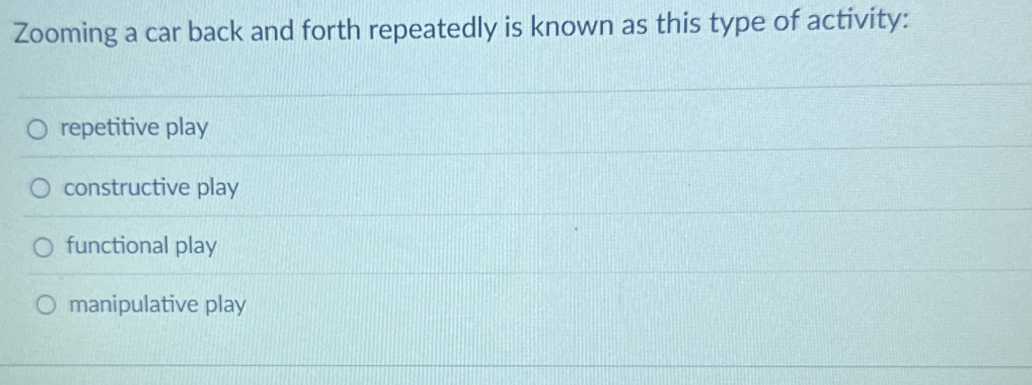 Solved Zooming a car back and forth repeatedly is known as