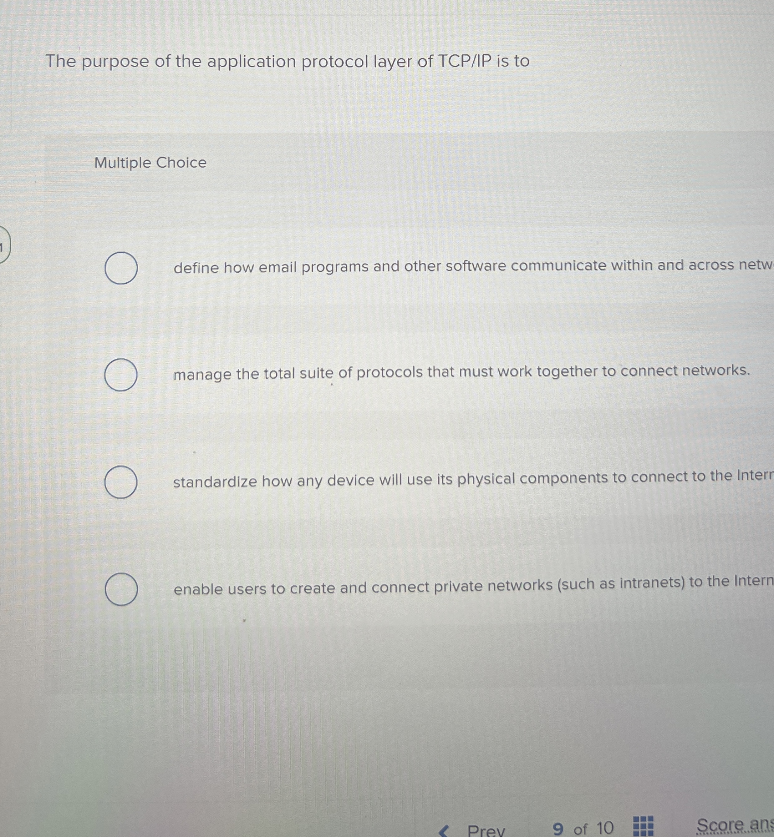 Solved The purpose of the application protocol layer of | Chegg.com