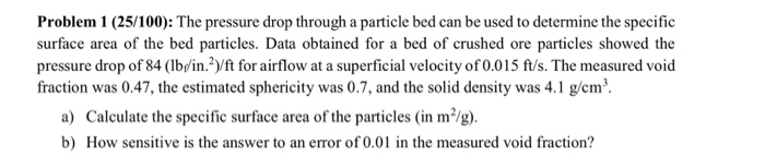 Solved Problem 1 (25/100): The pressure drop through a | Chegg.com