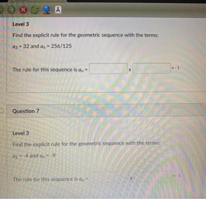 Solved X A Level 3 Find the explicit rule for the geometric | Chegg.com