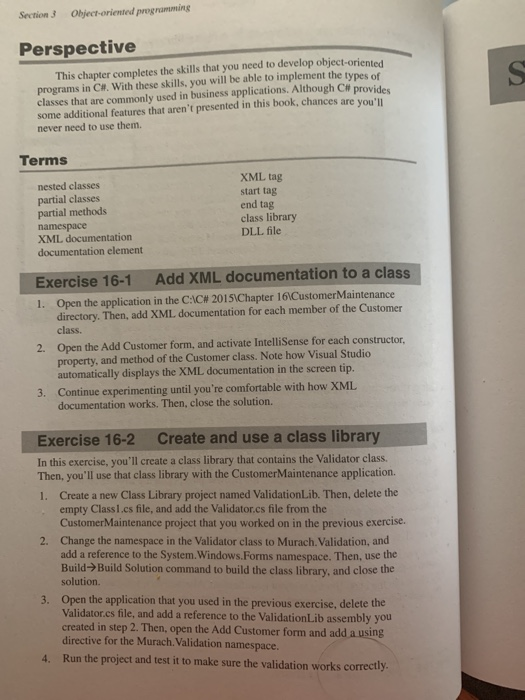 Solved Section 3 Object-oriented programming Perspective 