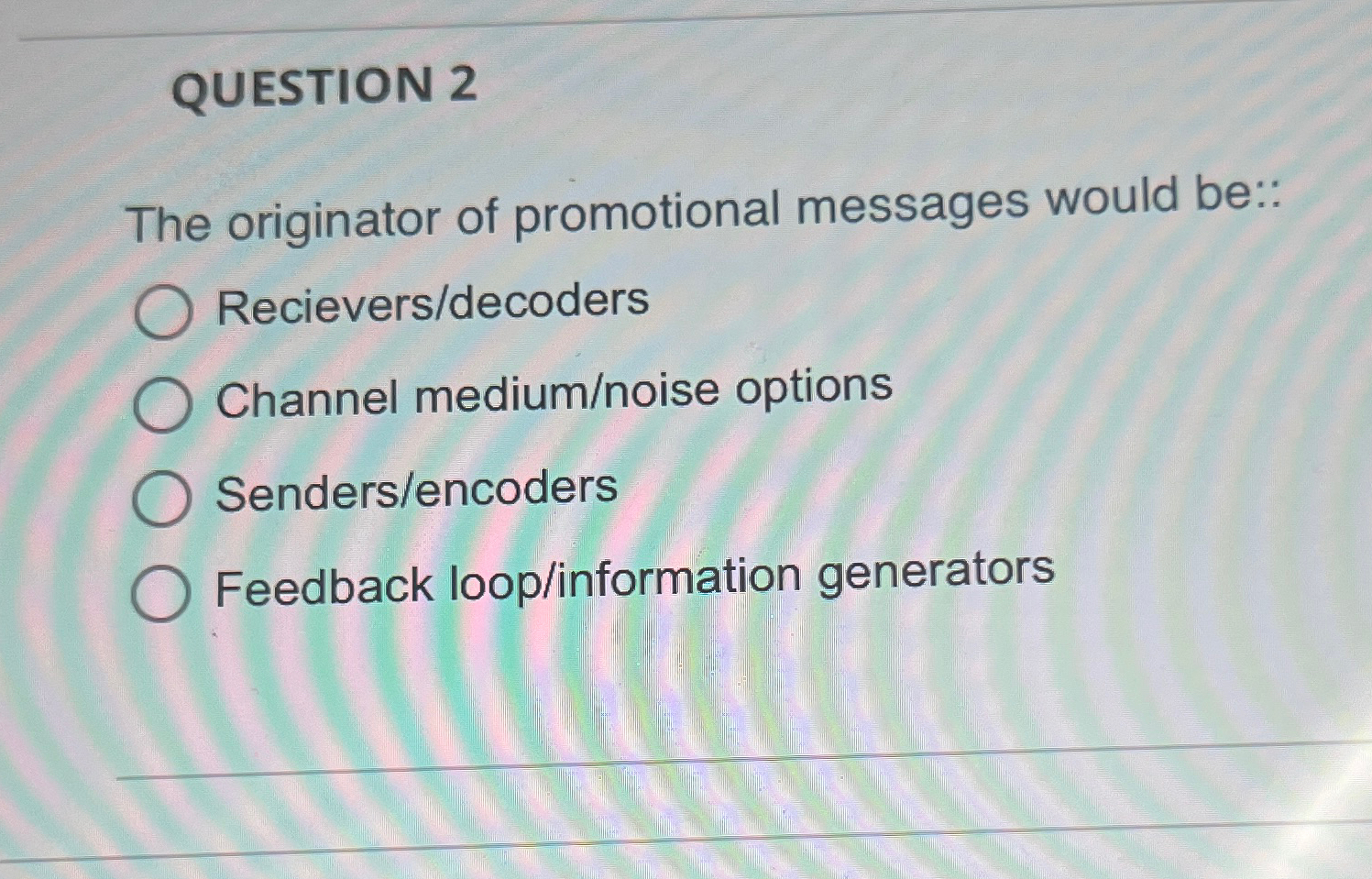 Solved QUESTION 2The originator of promotional messages | Chegg.com