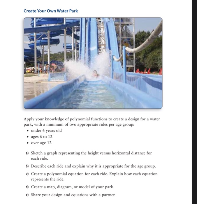 Create Your Own Water Park Apply your knowledge of | Chegg.com