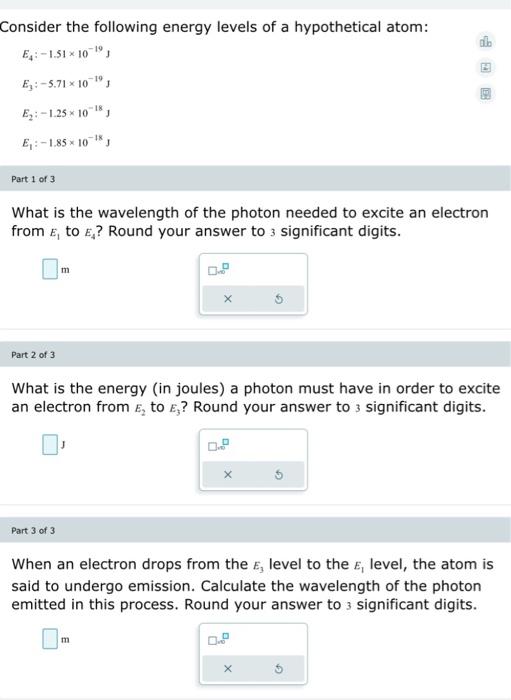 Solved Consider the following energy levels of a | Chegg.com